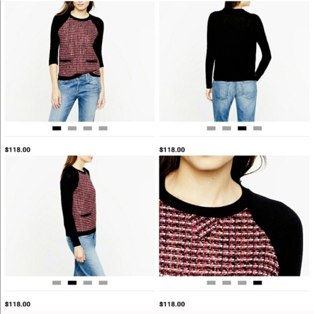 J. Crew tweed front merino sweater